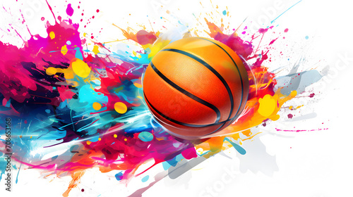 basketball ball with splash of color © Harshal