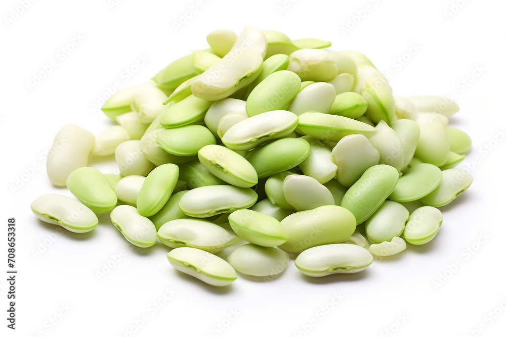 Lima Beans isolated on white background created with Generative Ai Lima Beans isolated on white background created with Generative Ai
