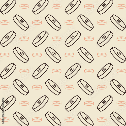 Coin vector design repeating illustration pattern beautiful background