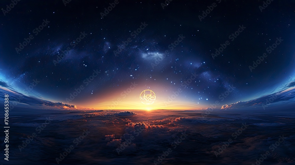Lock Symbol Constellation on a Galactic Horizon