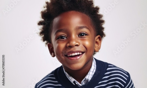 happy little black boy, little child, children's emotions, portrait of children, children's happiness photo