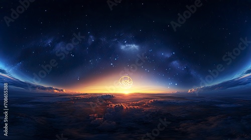 Lock Symbol Constellation on a Galactic Horizon