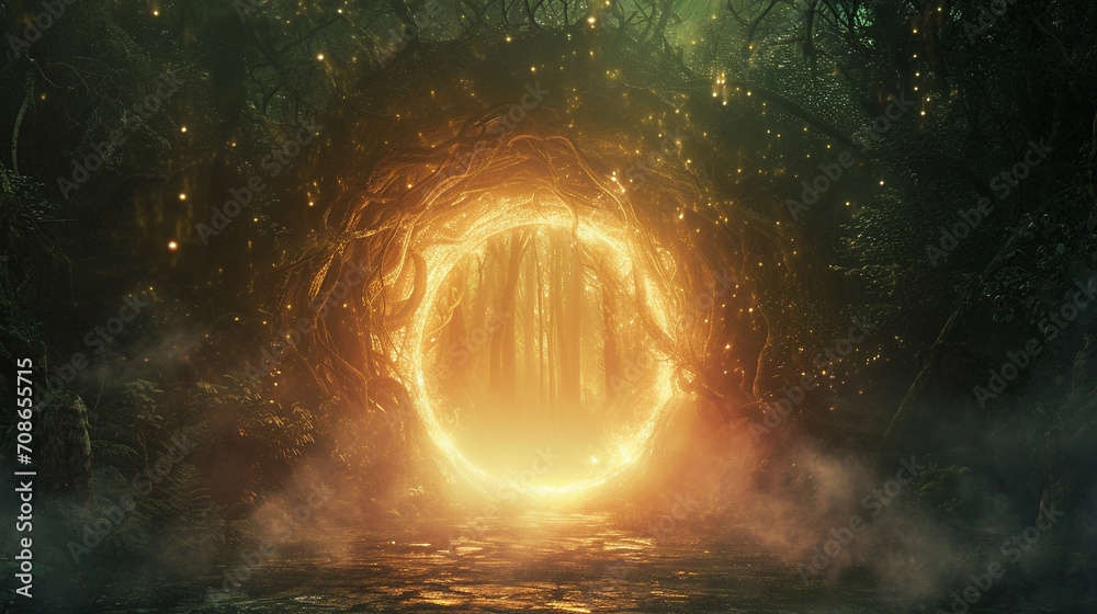 Enchanted Forest Portal An image depicting a glowing portal in an ...