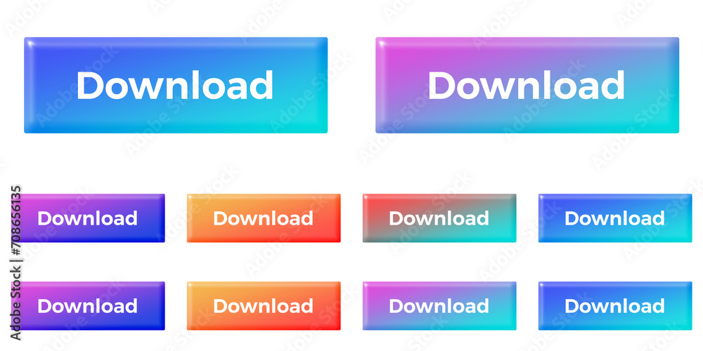 Set of Download buttons on white background Set of Download buttons on white background