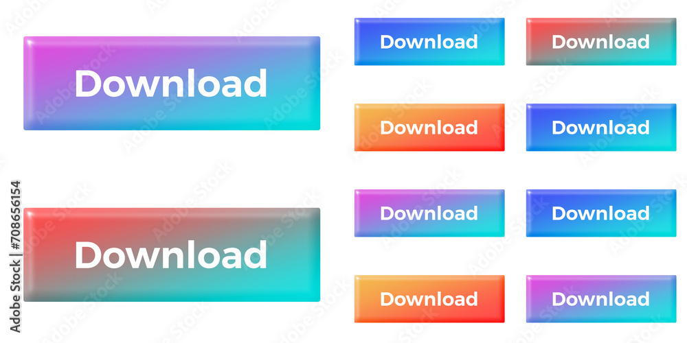 Set of Download buttons on white background Set of Download buttons on white background