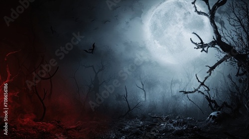 Horror party advertisment background with copy space