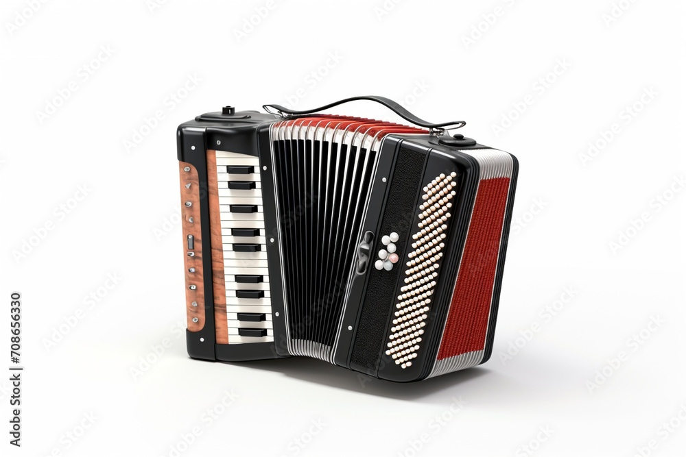 Play Accordion isolated on white background created with Generative Ai Play Accordion isolated on white background created with Generative Ai