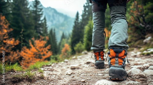 hiking advertisment background with copy space