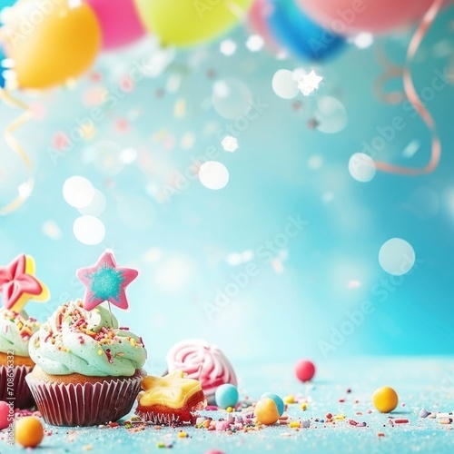 magic birthday background with copy space