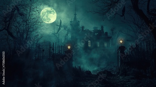 Horror party advertisment background with copy space