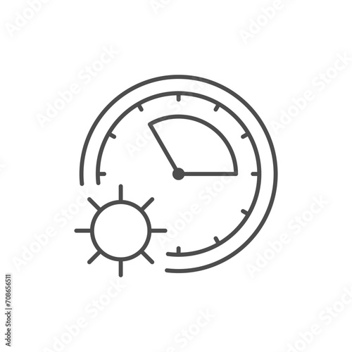 Time for sunbathing line icon