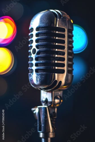 Karaoke advertisment background with copy space