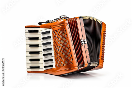 Play Accordion isolated on white background created with Generative Ai