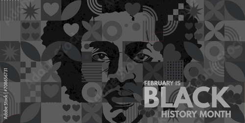Black history month banner. Vector illustration