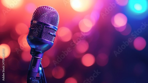 Karaoke advertisment background with copy space