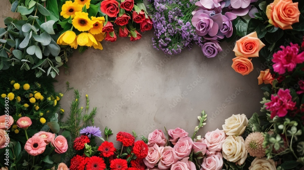 Florist advertisment background with copy space