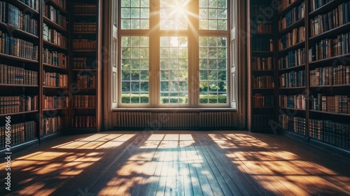 library advertisment background with copy space
