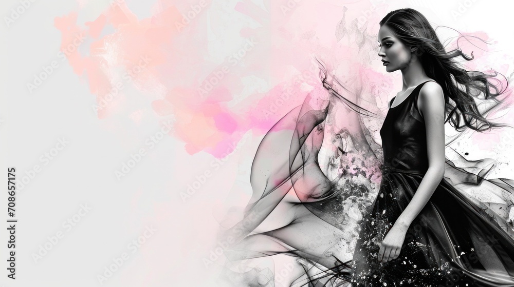 Fototapeta premium Fashion advertisment background with copy space