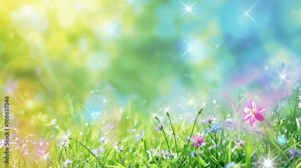 magic spring background with copy space