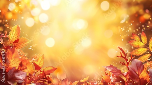 magic autumn background with copy space