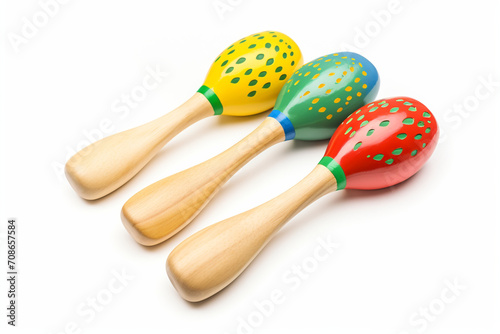 Play Maracas isolated on white background created with Generative Ai