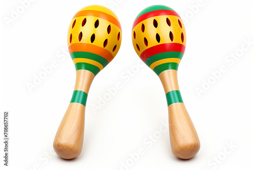Play Maracas isolated on white background created with Generative Ai
