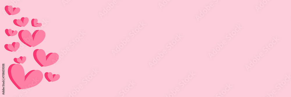 pink valentines day card with white heart background good for good for card, wallpaper, background, backdrop, banner, and web