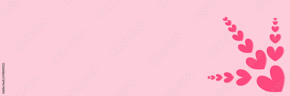 pink valentines day card with white heart background good for good for card, wallpaper, background, backdrop, banner, and web