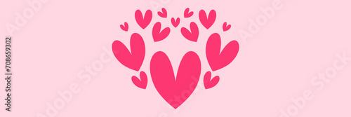 pink valentines day card with white heart background good for good for card, wallpaper, background, backdrop, banner, and web