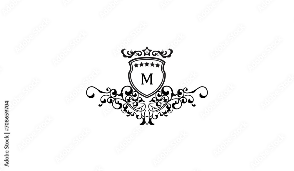 Obraz premium Luxury Alphabetical Retro Logo