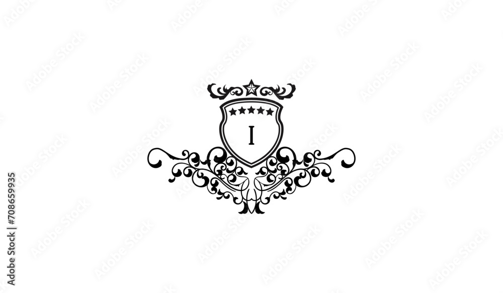 Obraz premium Luxury Alphabetical Retro Logo