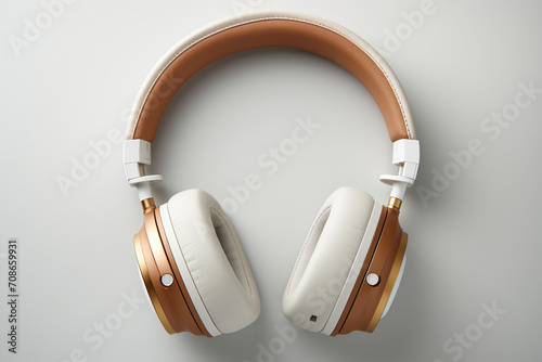 A pair of comfortable and stylish headphones, elegantly positioned on a white surface, representing the intersection of technology and fashion.