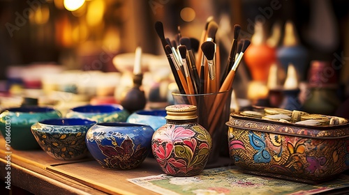 Tools of artistic expression  a captivating assortment of brushes, pencils, and sculpting tools