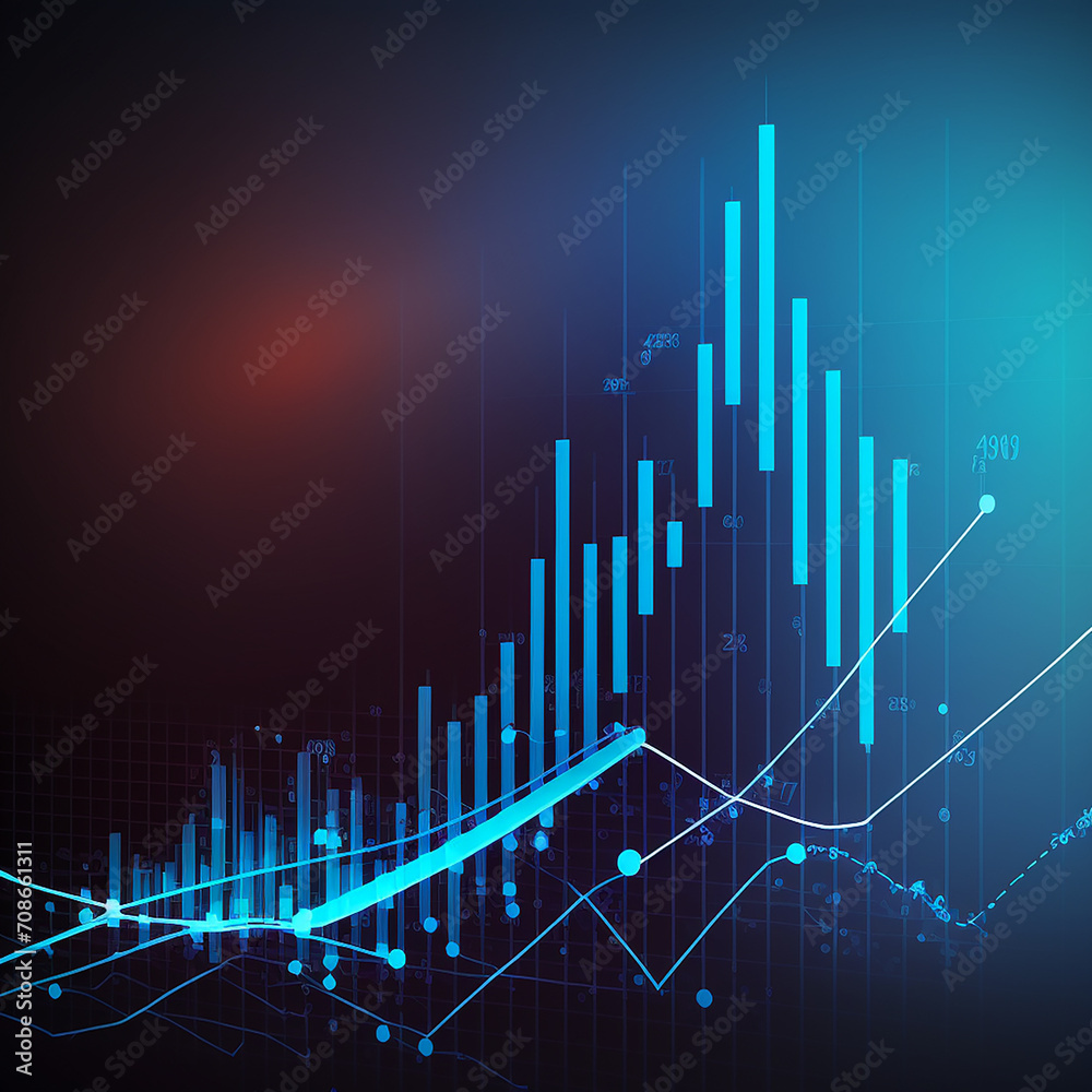 3d rendered photo of 3d business graphs made with generative AI 3d rendered photo of 3d business graphs made with generative AI