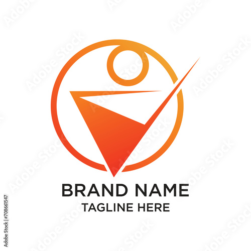 Brand name logo design simple concept Premium Vector