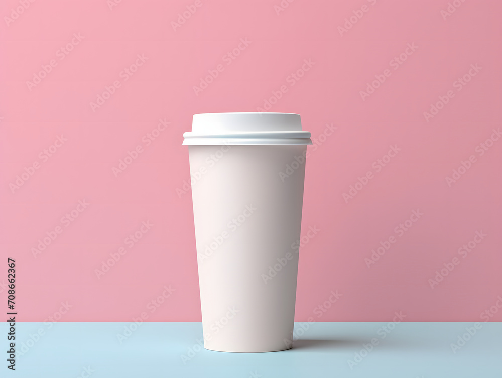 3D Blank Paper Large Coffee Cup Mockup 