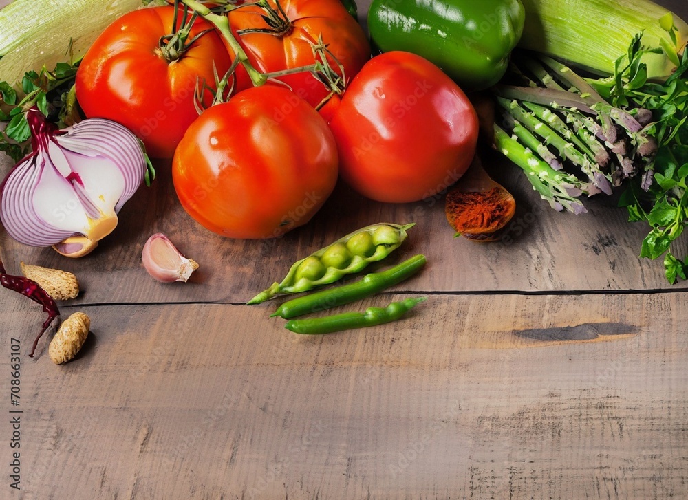 vegetables on a wooden board vegetables on a wooden board