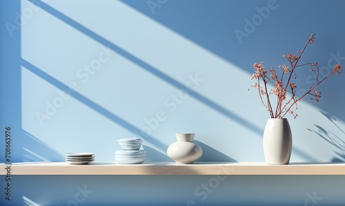 Vase with dried flowers on tray © Stocknterias