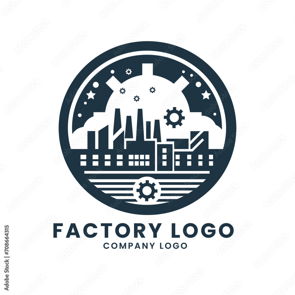 Industry concept factory logo design vector template