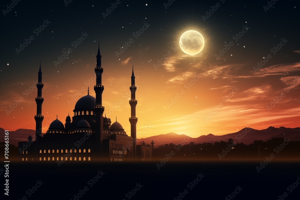Mosque sunset sky 