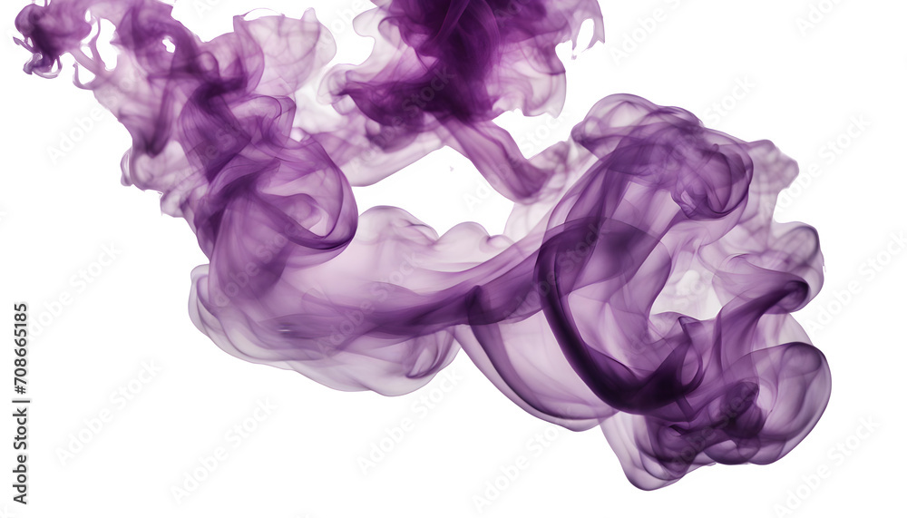purple Transparent smoke isolated on white and transparent background