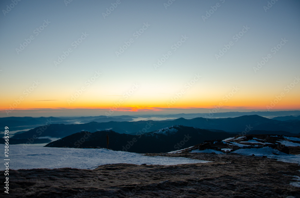 sunset in the mountains