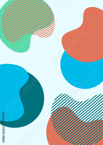 Geometric abstract background. Design of lines and round shapes. Trendy business template for wallpaper  banner  background or landing. Vector