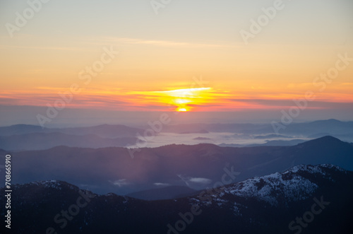 sunrise in the mountains