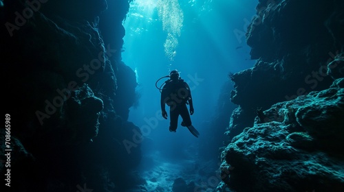 Photo scuba diver in the sea