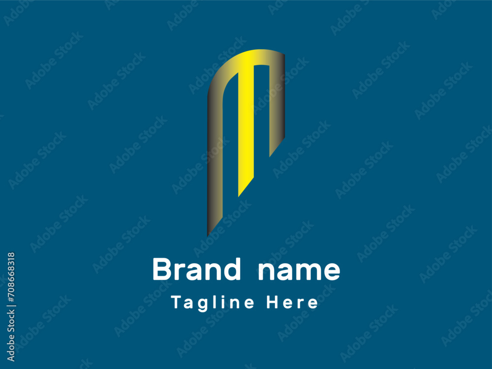  M modern logo design