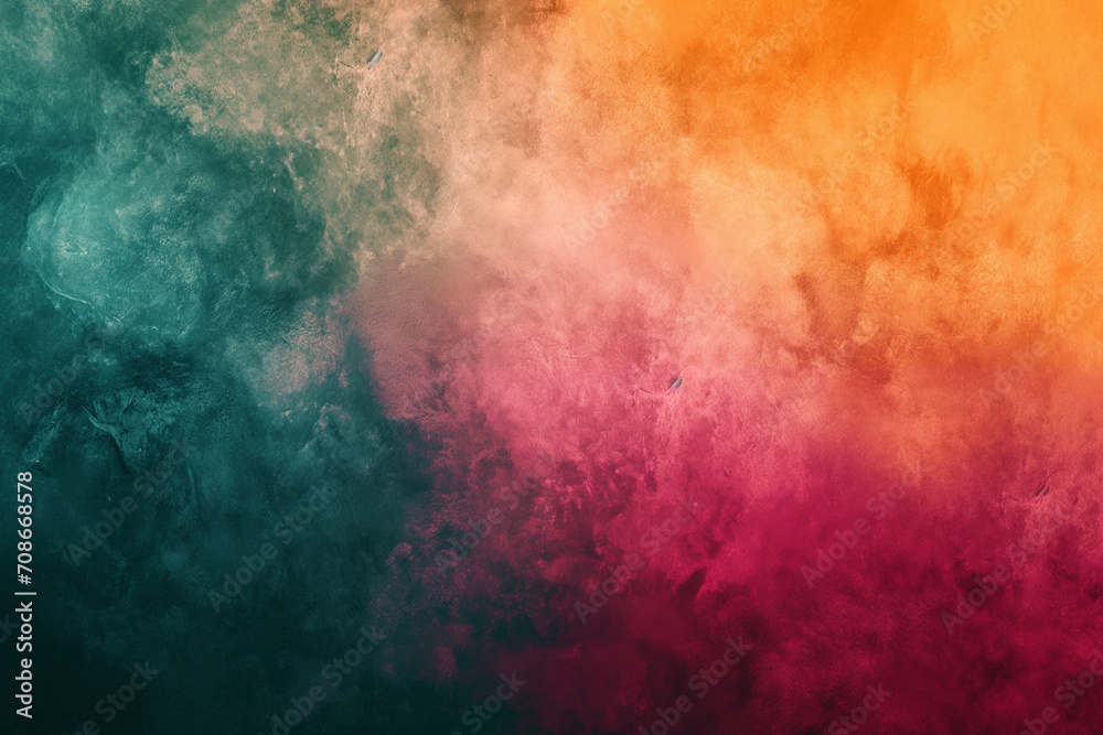 Abstract Grainy Gradient Background in Orange, Teal, Green, and Pink - A Textured Noise Texture Effect Perfect for Vibrant Summer Poster Designs Abstract Grainy Gradient Background in Orange, Teal, Green, and Pink - A Textured Noise Texture Effect Perfect for Vibrant Summer Poster Designs