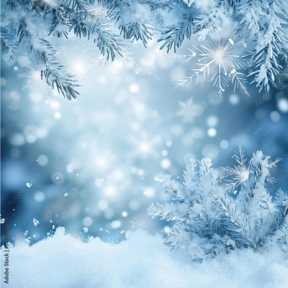 magic winter background with copy space