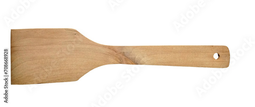 Top view wooden spatula cooking equipment isolated on transparent background