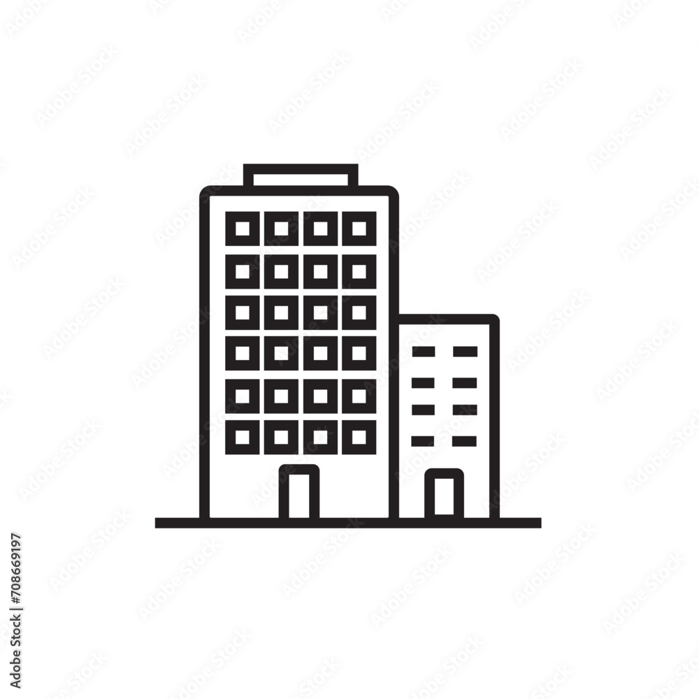 Office Building Line Icon Office Building Line Icon